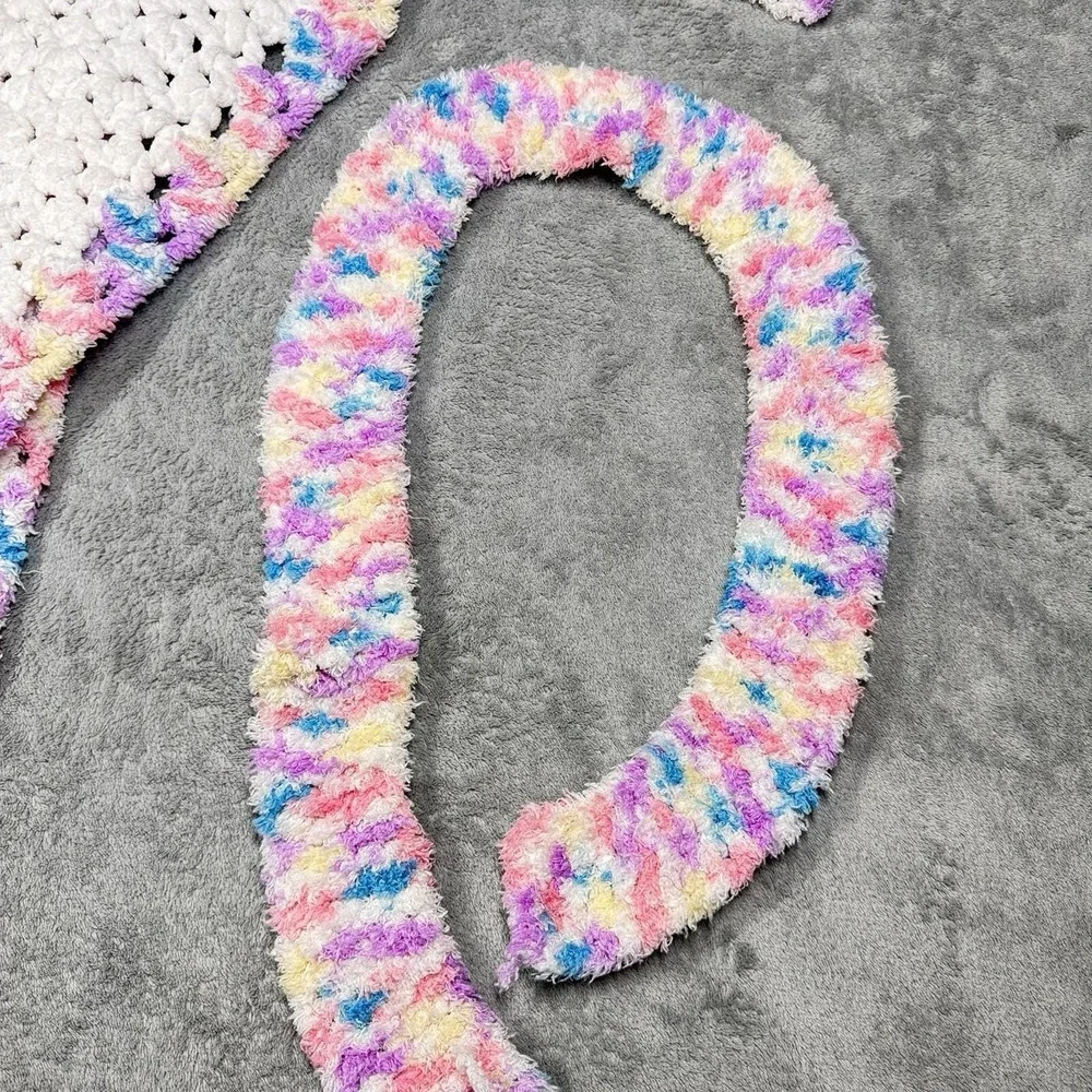 Handmade Crochet Baby Blanket Hat Scarf Set 44x33 Pastel Nursery Gift‎